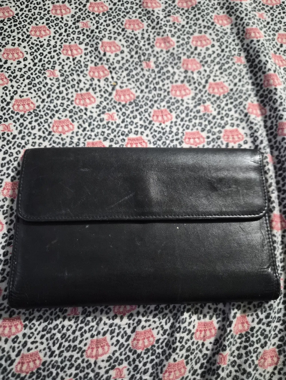 Classic Black Leather Clutch Wallet